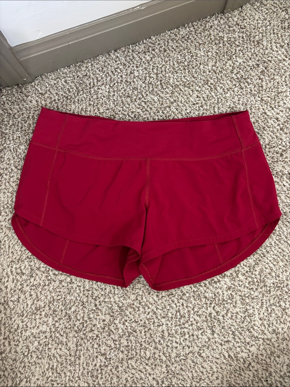 lululemon athletica Women's Red Athletic Running Shorts